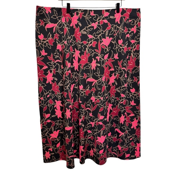Pennington's Floral Satin Maxi Slip Skirt Size 24 - Picture 5 of 14